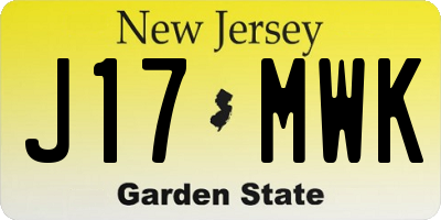 NJ license plate J17MWK