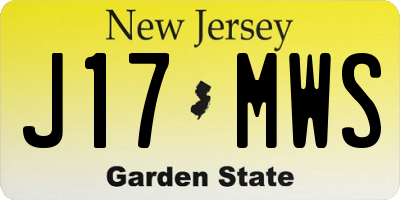 NJ license plate J17MWS