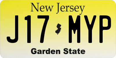 NJ license plate J17MYP
