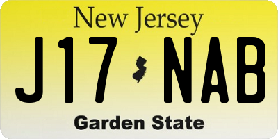 NJ license plate J17NAB