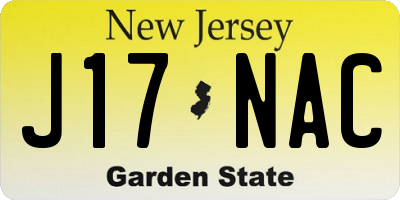 NJ license plate J17NAC