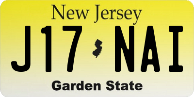 NJ license plate J17NAI