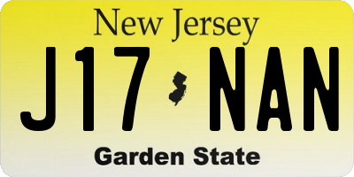 NJ license plate J17NAN
