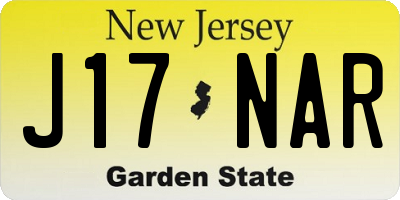 NJ license plate J17NAR