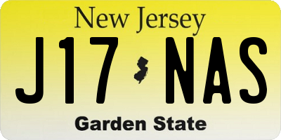 NJ license plate J17NAS