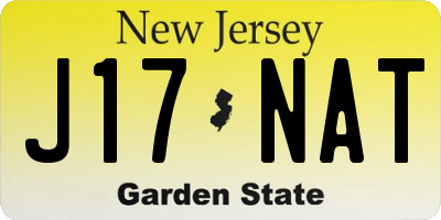NJ license plate J17NAT