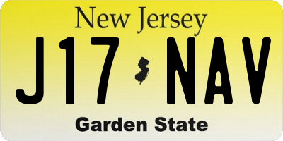 NJ license plate J17NAV