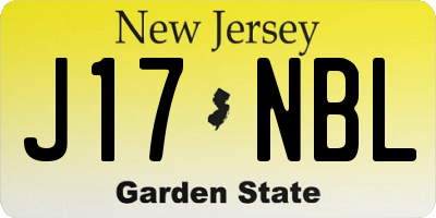 NJ license plate J17NBL