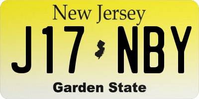 NJ license plate J17NBY