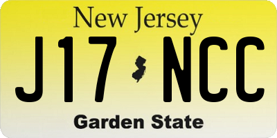 NJ license plate J17NCC