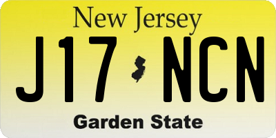 NJ license plate J17NCN