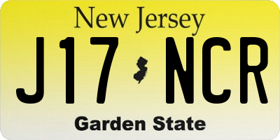 NJ license plate J17NCR