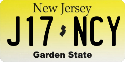 NJ license plate J17NCY