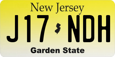 NJ license plate J17NDH