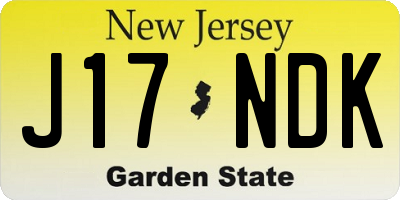 NJ license plate J17NDK