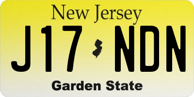NJ license plate J17NDN