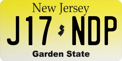 NJ license plate J17NDP