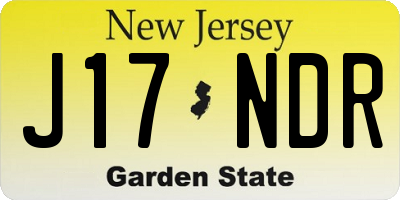 NJ license plate J17NDR