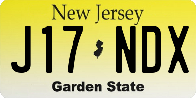 NJ license plate J17NDX