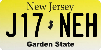 NJ license plate J17NEH