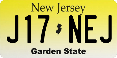 NJ license plate J17NEJ