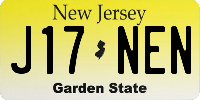 NJ license plate J17NEN
