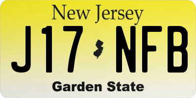 NJ license plate J17NFB