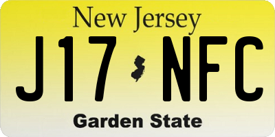 NJ license plate J17NFC