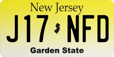 NJ license plate J17NFD