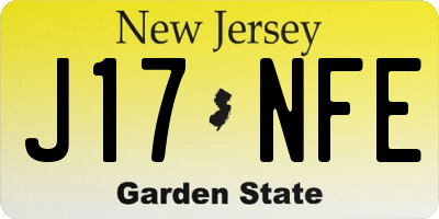 NJ license plate J17NFE