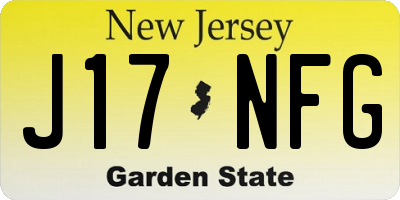 NJ license plate J17NFG