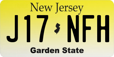 NJ license plate J17NFH