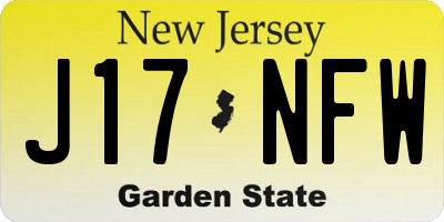 NJ license plate J17NFW