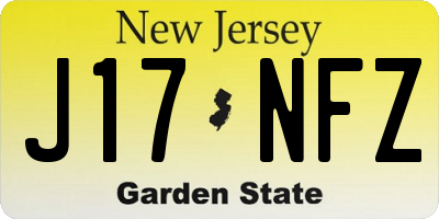 NJ license plate J17NFZ