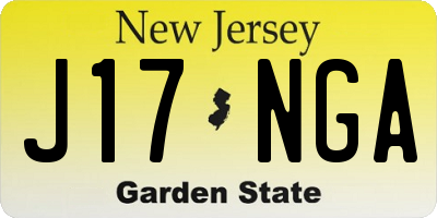NJ license plate J17NGA