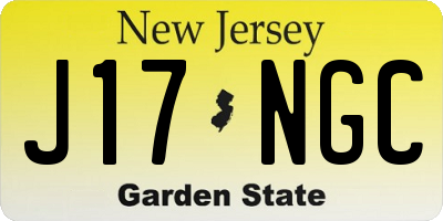 NJ license plate J17NGC