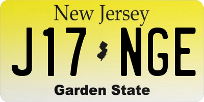 NJ license plate J17NGE