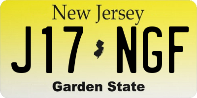 NJ license plate J17NGF