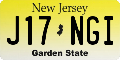 NJ license plate J17NGI