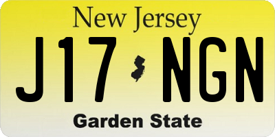 NJ license plate J17NGN