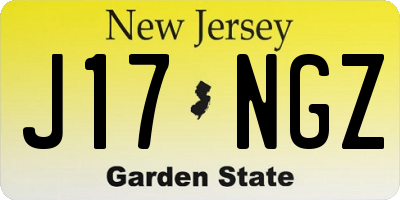 NJ license plate J17NGZ