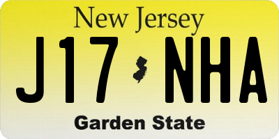 NJ license plate J17NHA