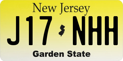 NJ license plate J17NHH