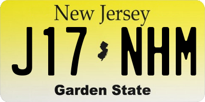 NJ license plate J17NHM