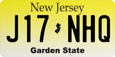 NJ license plate J17NHQ
