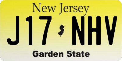 NJ license plate J17NHV