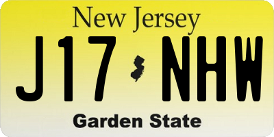 NJ license plate J17NHW