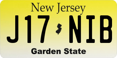 NJ license plate J17NIB