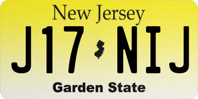 NJ license plate J17NIJ