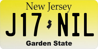 NJ license plate J17NIL
